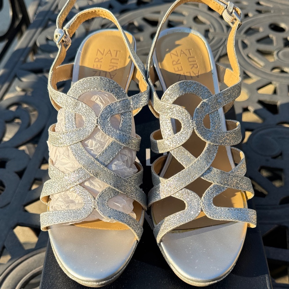 Silver Strappy Sandals